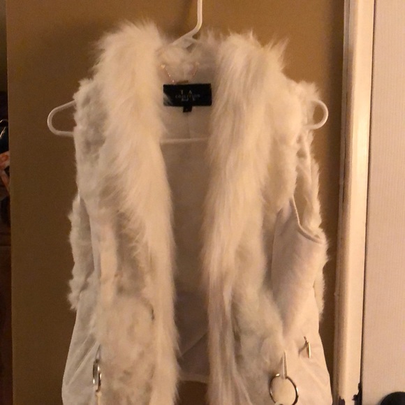 LA coalition Jackets & Blazers - Faux leather/fur trim vest. True to size